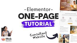 Elementor Pro One-Page Consultant Website Tutorial - Elementor Wordpress Tutorial