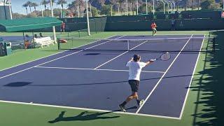 Roger Federer & Ernesto Escobedo | IW Practice 3.11.17