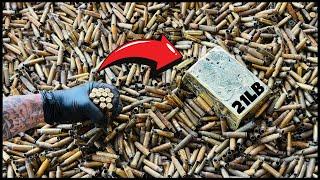 21LB Bullet Casing Bar - Scrap Casing Casting - ASMR Metal Melting - Trash To Treasure - BigStackD