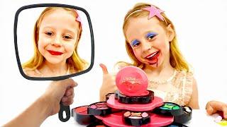 Nastya and Stacy play with makeup toys