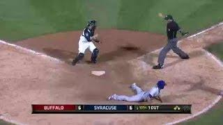 Erik Kratz hits a go-ahead sac fly for the Bisons