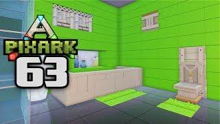 MAKESHIFT BATHROOM DESIGN! - Let's Play PixARK Gameplay Part 63 (PixARK Interior Design & Decor)