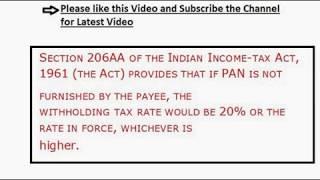 Why PAN number required before making payment ||  Section 206AA Income Tax II