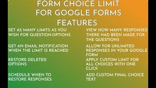 Form Choice Limiter | Choice Remove | Choice Removal | Choice Limit