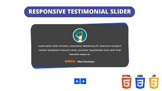 Responsive Testimonial Slider using HTML, CSS & JavaScript