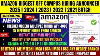 Amazon Direct Test Hiring | Instant Online Test Mail | OFF Campus Drive For 2025 | 2024 | 2023 Batch