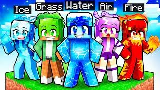 10 FRIENDS on One ELEMENTAL BLOCK in Minecraft!