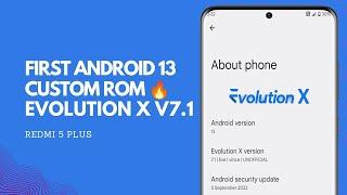 First Android 13 Custom Rom For Redmi 5 Plus/Redmi Note 5 | Installation & Review | Evolution X 7.1