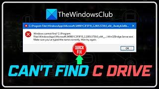 Windows cannot find C:\Program Files, Make sure you typed the name correctly