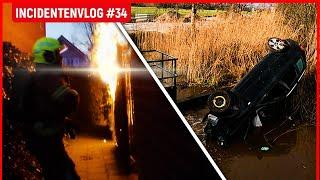 Auto te water en keuken in vlammen | Brandweervloggers Rick & Richard | Incidentenvlog #34