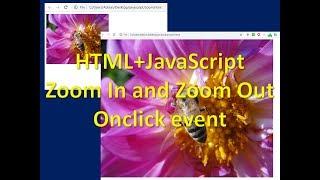 HTML+JavaScript Zoom In and Zoom Out Onclick event