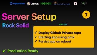 7. Production Ready Server Setup - Deploy from Github private repo and starting app using pm2