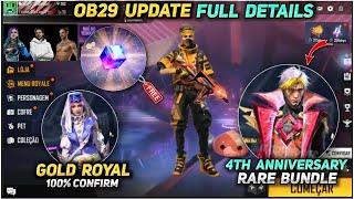 Ob29 Update Free Fire Full Details | Ob29 Update Free Fire | 4th Anniversary Free Fire |