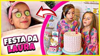 Festa de aniversário surpresa - spa da laura | Jéssica Godar e Laurinha e Helena e Gabriel