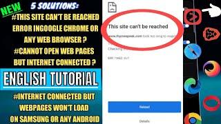 This Site Can't Be Reached Error Chrome Android || Cannot Open Web Pages But Internet Connected Fix