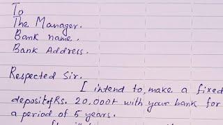 how to write letter to bank manager for fixed deposit
