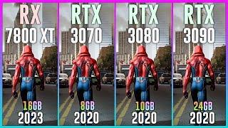 RX 7800 XT vs RTX 3070 vs RTX 3080 vs RTX 3090 - Test in 25 Games