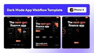 Dark Mode App Website Template | Phone X - BRIX Templates