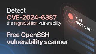 Detect CVE-2024-6387 (RegreSSHion) with this free OpenSSH scanner