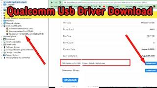 How To Install Qualcomm Usb Driver| Usb Driver Download Qualcomm | Qualcomm Cpu Driver Download