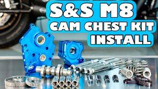 S&S m8 550 cam chest kit install on Harley Davidson race bike (P7)