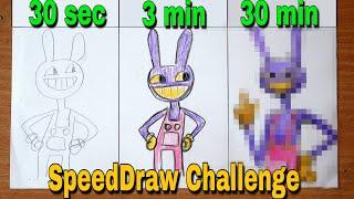 Drawing JAX in 30 sec, 3 min, 30 min | The Amazing Digital Circus