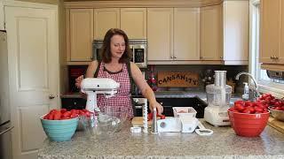 How to easily use a KitchenAid mixer & the fruit/vegetable strainer attachment to process tomatoes