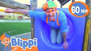 Blippi Explores An Outdoor Play Park For Kids! | Educational Videos for Kids