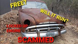 My neighbor gave me a FREE 1951 Plymouth! Will it Run? Part1 Abandoned 30 years ago