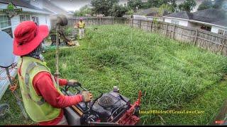 PART #1 Mowing a Overgrown Backyard | Mowing tall grass (REAL TIME & SOUNDS)