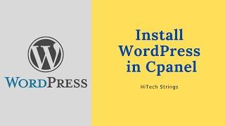 Install WordPress in Cpanel [2021]