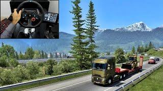 Backhoe delivery - Renault T | Euro Truck Simulator 2 | Logitech G29 Gameplay