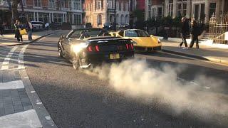 Ford Shelby Mustang GT500 BURNOUT + Exhaust Sound | American Muscle Car | Supercars In London 2025