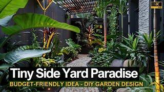Turn Your Side Yard into Tiny Lush Tropical Paradise with Budget-Friendly Idea (DIY Garden Design)