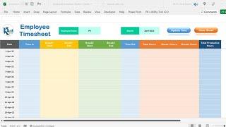 Automated Employee Timesheet Template in Excel