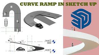 CURVE RAMP OR SLOPE IN SKETCH UP ( USE OF PLUGIN 1001) @AKDEDITs2023