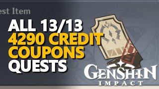 All Credit Coupons Quests Genshin Impact