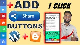 How To Add Social Media Share Buttons to Blogger & Wordpress POST + Website