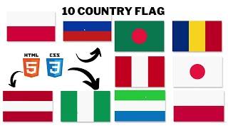 How to create 10 different country's flag useing #html and #css || #webdesign #codeing #programming