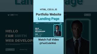 How to Create Personal Portfolio Website Using HTML & CSS | Fast Code