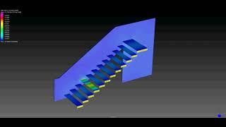 Dynamic Analysis of staircase using Strand7 moving load module (FEA) Finite Element Analysis