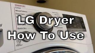 LG Dryer - How To Use