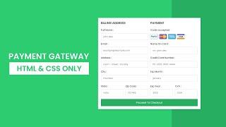Create A Responsive Payment Gateway Form Design Using HTML & CSS Only