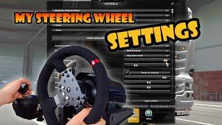 My Steering Wheel SETTINGS in Euro Truck Simulator 2 | Best Feedback and Realism | PXN V10