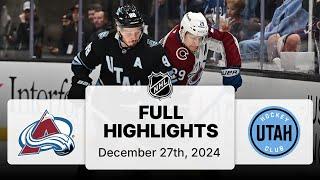 NHL Highlights | Avalanche vs. Utah Hockey Club | December 27, 2024