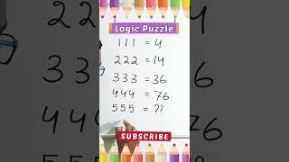 Logic Puzzle | math puzzle  #shorts #puzzle #mathsshorts #trending #ytshorts #viralvideo