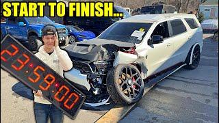 Rebuilding A Wrecked Hellcat Durango In 1 Day!!!