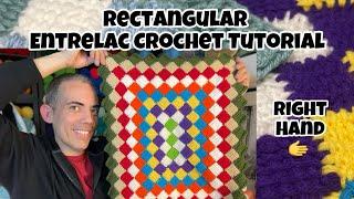 “Rectangular Entrelac Crochet Tutorial” (Right Hand) EASY!