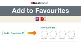 Add to favorites Widget | Dynamic Content for Elementor Tutorial