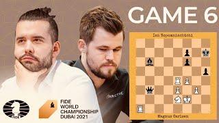 Game 6 • Magnus Carlsen vs Ian Nepomniachtchi | World Championship Match, 2021 #chess #chessgame